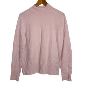 Prive Cashmere Pink Mock Neck Knit Sweater Pullover